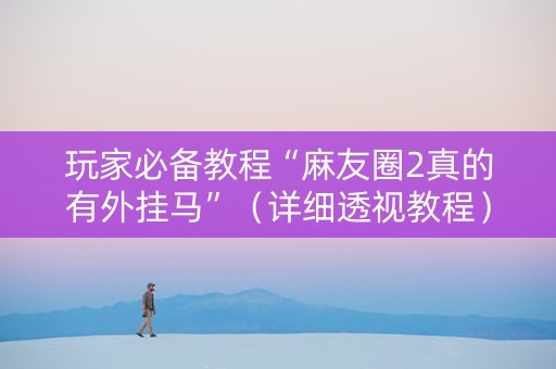 玩家必备教程“麻友圈2真的有外挂马”（详细透视教程）-哔哩哔哩