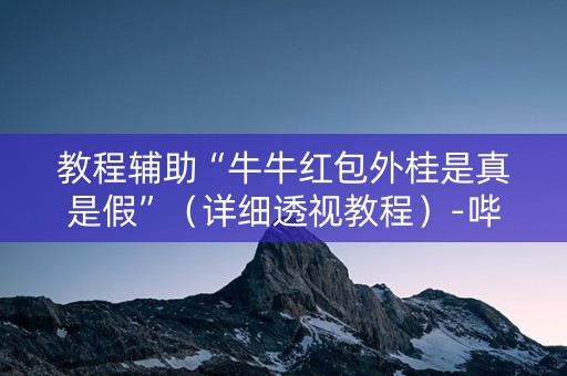 教程辅助“牛牛红包外桂是真是假”（详细透视教程）-哔哩哔哩