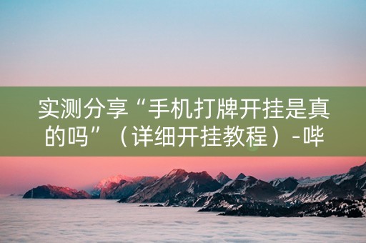 实测分享“手机打牌开挂是真的吗”（详细开挂教程）-哔哩哔哩