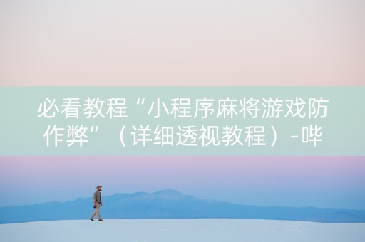 必看教程“小程序麻将游戏防作弊”（详细透视教程）-哔哩哔哩