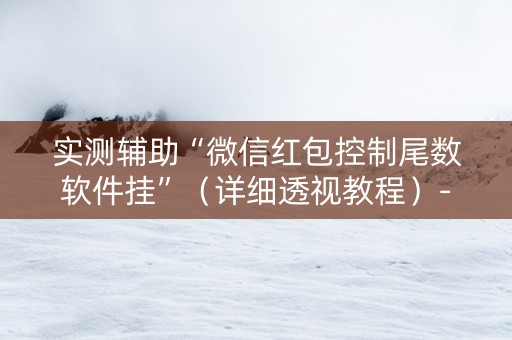 实测辅助“微信红包控制尾数软件挂”（详细透视教程）-哔哩哔哩