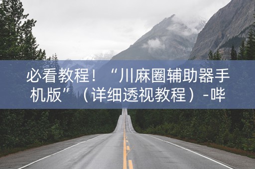 必看教程！“川麻圈辅助器手机版”（详细透视教程）-哔哩哔哩