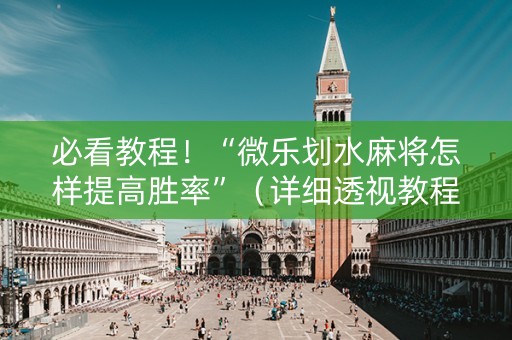 必看教程！“微乐划水麻将怎样提高胜率”（详细透视教程）-哔哩哔哩