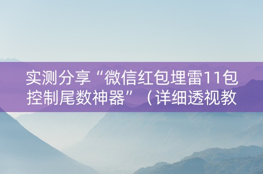 实测分享“微信红包埋雷11包控制尾数神器”（详细透视教程）-哔哩哔哩