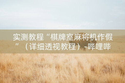 实测教程“棋牌室麻将机作假”（详细透视教程）-哔哩哔哩