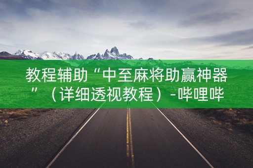 教程辅助“中至麻将助赢神器”（详细透视教程）-哔哩哔哩