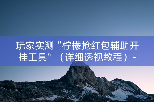 玩家实测“柠檬抢红包辅助开挂工具”（详细透视教程）-哔哩哔哩