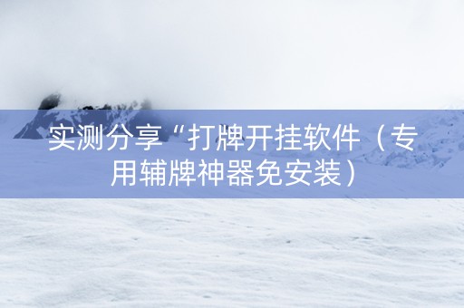 实测分享“打牌开挂软件（专用辅牌神器免安装）