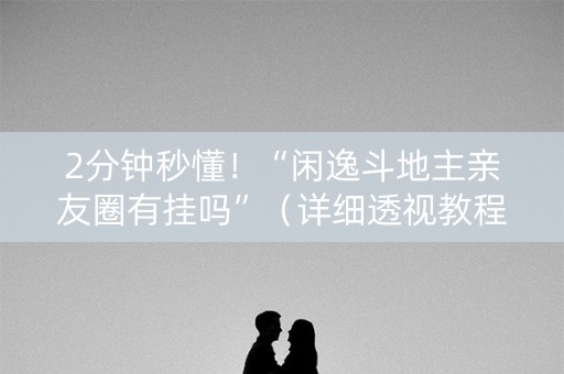 2分钟秒懂！“闲逸斗地主亲友圈有挂吗”（详细透视教程）-哔哩哔哩