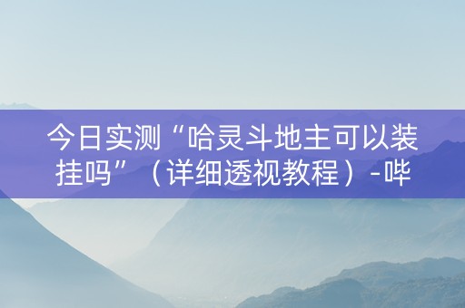今日实测“哈灵斗地主可以装挂吗”（详细透视教程）-哔哩哔哩