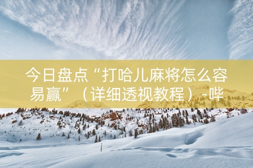 今日盘点“打哈儿麻将怎么容易赢”（详细透视教程）-哔哩哔哩