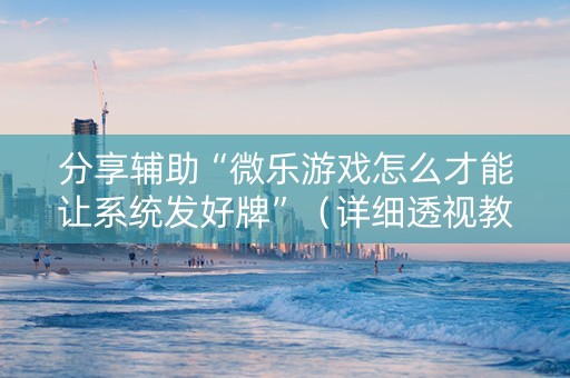 分享辅助“微乐游戏怎么才能让系统发好牌”（详细透视教程）-哔哩哔哩