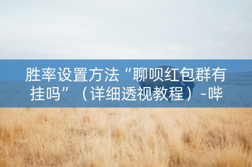 胜率设置方法“聊呗红包群有挂吗”（详细透视教程）-哔哩哔哩