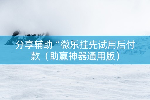 分享辅助“微乐挂先试用后付款（助赢神器通用版）