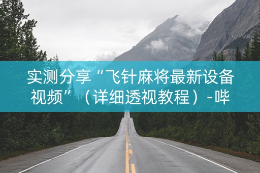 实测分享“飞针麻将最新设备视频”（详细透视教程）-哔哩哔哩
