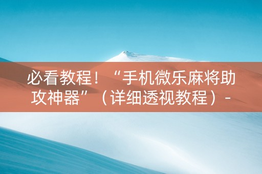 必看教程！“手机微乐麻将助攻神器”（详细透视教程）-哔哩哔哩