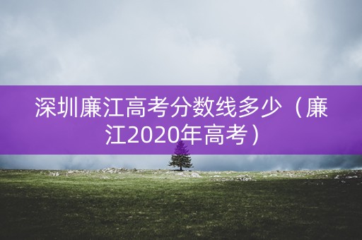 深圳廉江高考分数线多少（廉江2020年高考）