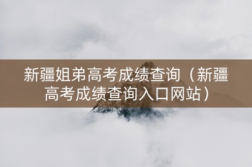 新疆姐弟高考成绩查询（新疆高考成绩查询入口网站）
