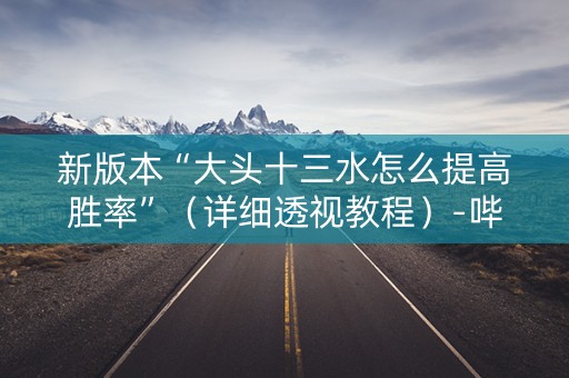 新版本“大头十三水怎么提高胜率”（详细透视教程）-哔哩哔哩