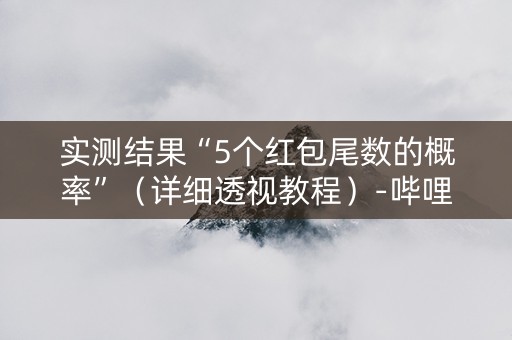 实测结果“5个红包尾数的概率”（详细透视教程）-哔哩哔哩