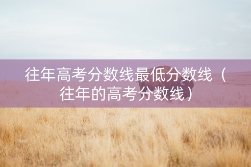 往年高考分数线最低分数线（往年的高考分数线）