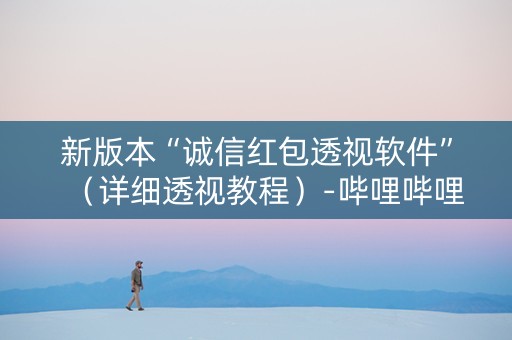 新版本“诚信红包透视软件”（详细透视教程）-哔哩哔哩