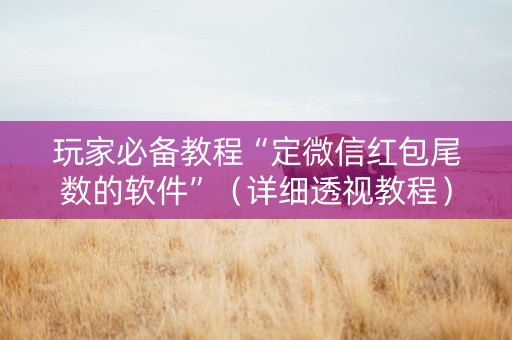 玩家必备教程“定微信红包尾数的软件”（详细透视教程）-哔哩哔哩