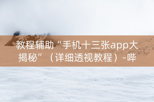 教程辅助“手机十三张app大揭秘”（详细透视教程）-哔哩哔哩