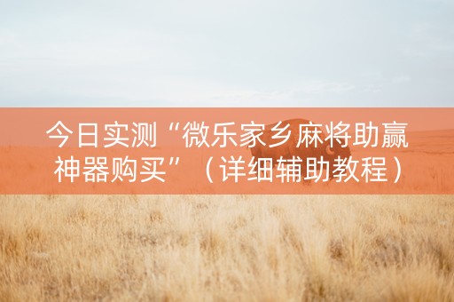 今日实测“微乐家乡麻将助赢神器购买”（详细辅助教程）-哔哩哔哩