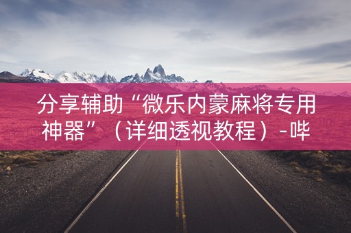 分享辅助“微乐内蒙麻将专用神器”（详细透视教程）-哔哩哔哩