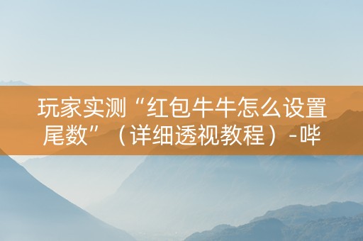 玩家实测“红包牛牛怎么设置尾数”（详细透视教程）-哔哩哔哩