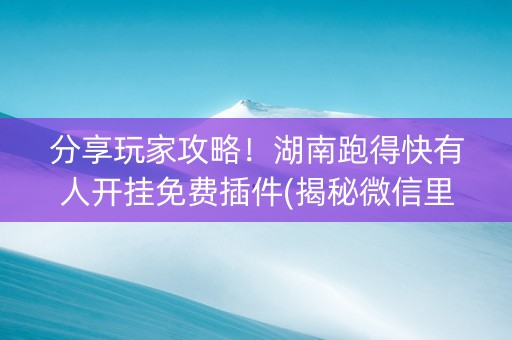 分享玩家攻略！湖南跑得快有人开挂免费插件(揭秘微信里最新神器下载)