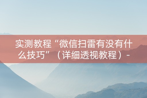 实测教程“微信扫雷有没有什么技巧”（详细透视教程）-哔哩哔哩