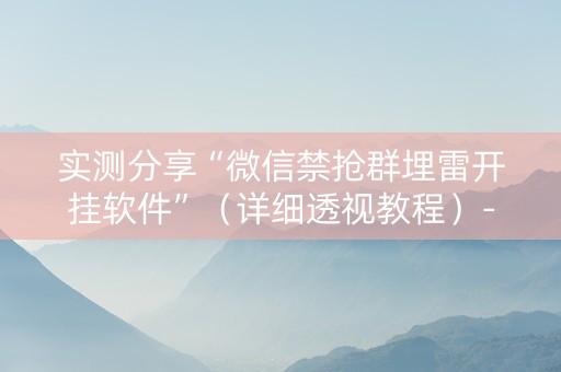 实测分享“微信禁抢群埋雷开挂软件”（详细透视教程）-哔哩哔哩