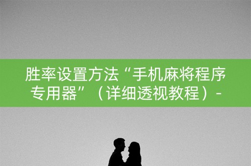 胜率设置方法“手机麻将程序专用器”（详细透视教程）-哔哩哔哩