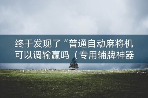 终于发现了“普通自动麻将机可以调输赢吗（专用辅牌神器免安装）