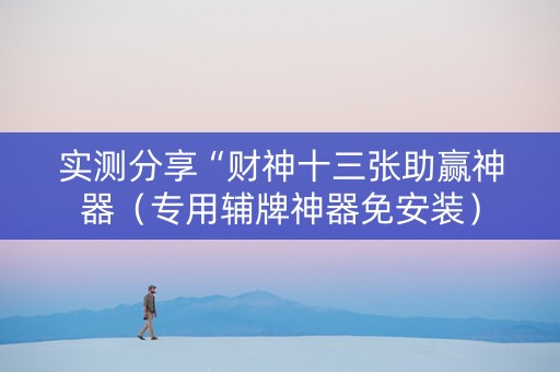 实测分享“财神十三张助赢神器（专用辅牌神器免安装）
