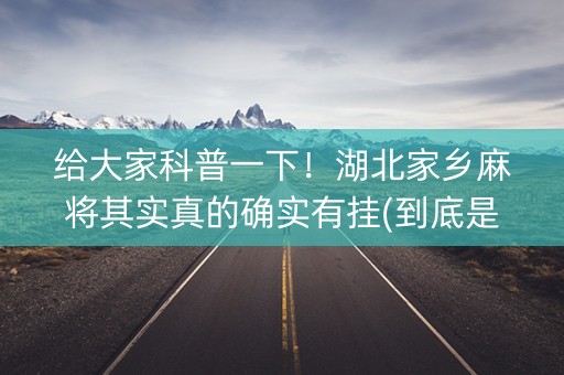 给大家科普一下！湖北家乡麻将其实真的确实有挂(到底是不是有挂)