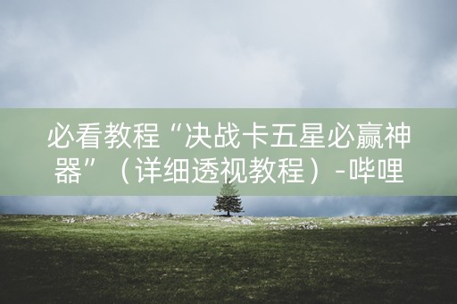 必看教程“决战卡五星必赢神器”（详细透视教程）-哔哩哔哩