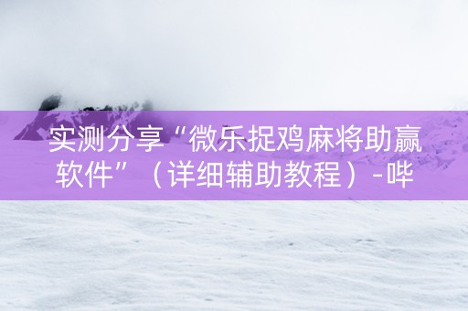 实测分享“微乐捉鸡麻将助赢软件”（详细辅助教程）-哔哩哔哩
