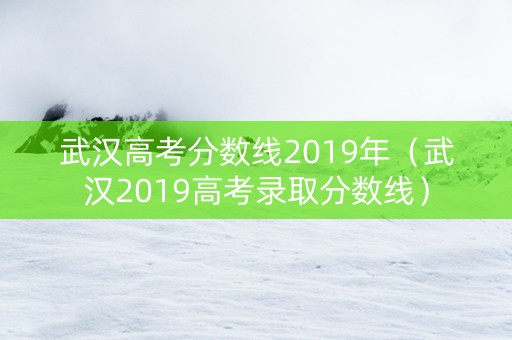 武汉高考分数线2019年（武汉2019高考录取分数线）