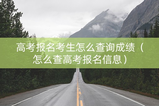 高考报名考生怎么查询成绩（怎么查高考报名信息）
