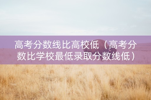 高考分数线比高校低（高考分数比学校最低录取分数线低）