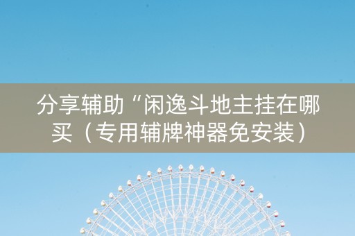 分享辅助“闲逸斗地主挂在哪买（专用辅牌神器免安装）