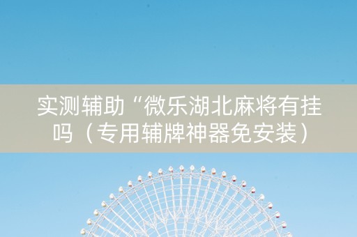 实测辅助“微乐湖北麻将有挂吗（专用辅牌神器免安装）