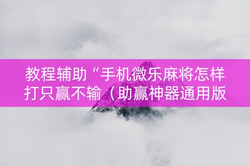 教程辅助“手机微乐麻将怎样打只赢不输（助赢神器通用版）