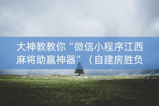 大神教教你“微信小程序江西麻将助赢神器”（自建房胜负规律)
