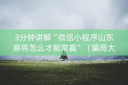 3分钟讲解“微信小程序山东麻将怎么才能常赢”（骗局大揭秘)