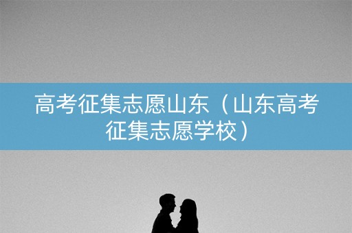 高考征集志愿山东（山东高考征集志愿学校）