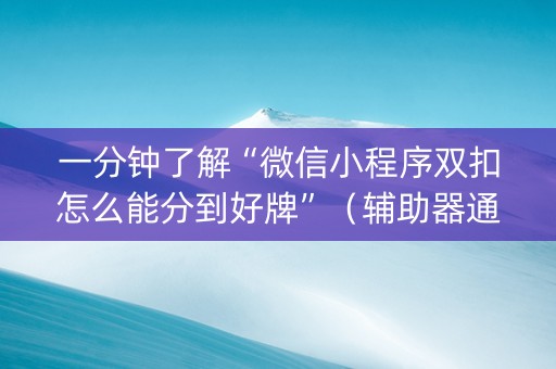 一分钟了解“微信小程序双扣怎么能分到好牌”（辅助器通用版)